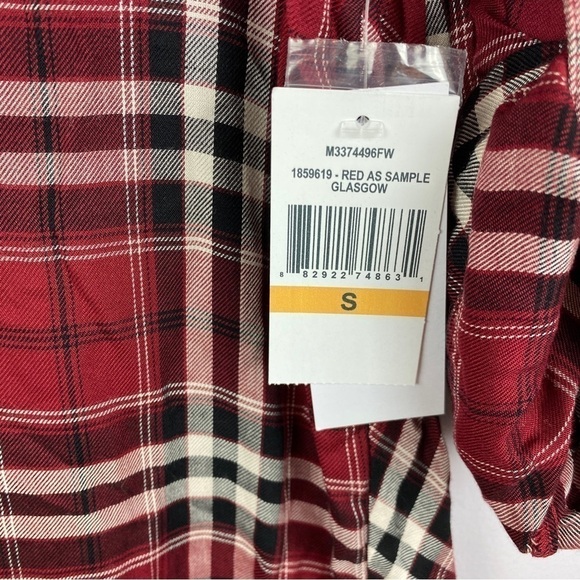 Fever Red Plaid Longline Popover Blouse Small NWT - Picture 8 of 12